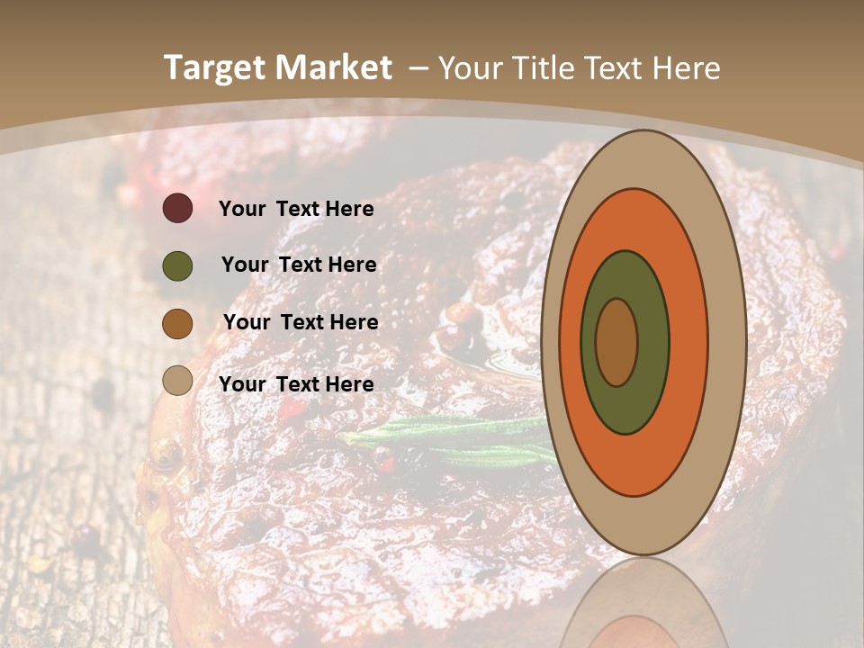 Two Steaks On A Cutting Board With Parsley PowerPoint Template