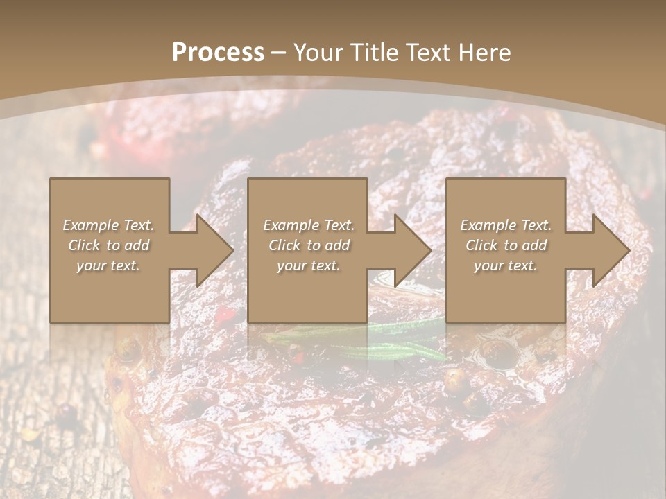 Two Steaks On A Cutting Board With Parsley PowerPoint Template