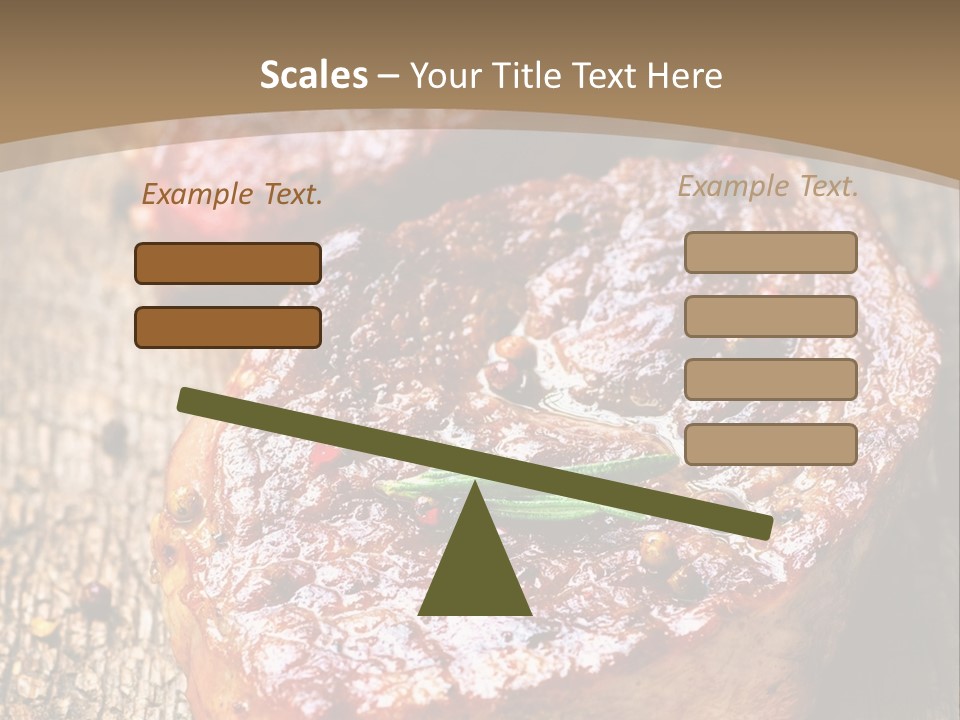 Two Steaks On A Cutting Board With Parsley PowerPoint Template