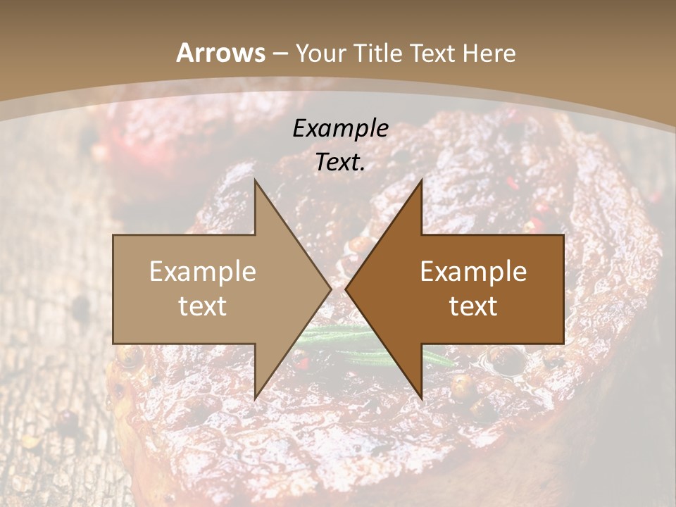 Two Steaks On A Cutting Board With Parsley PowerPoint Template