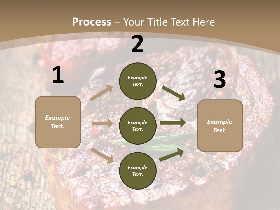 Two Steaks On A Cutting Board With Parsley PowerPoint Template