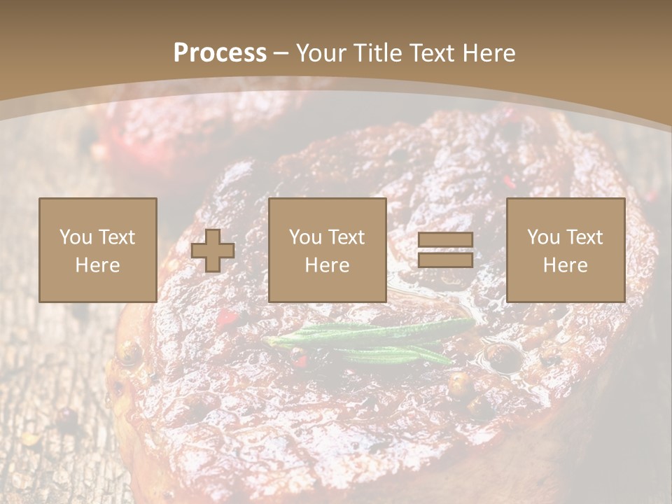 Two Steaks On A Cutting Board With Parsley PowerPoint Template