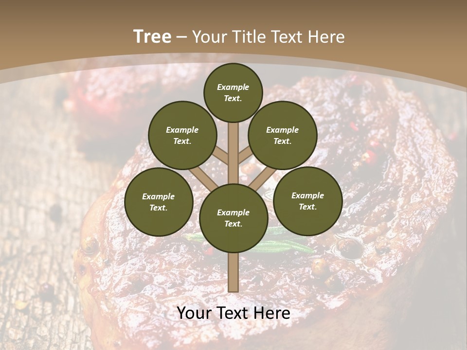Two Steaks On A Cutting Board With Parsley PowerPoint Template