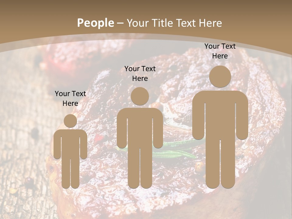 Two Steaks On A Cutting Board With Parsley PowerPoint Template