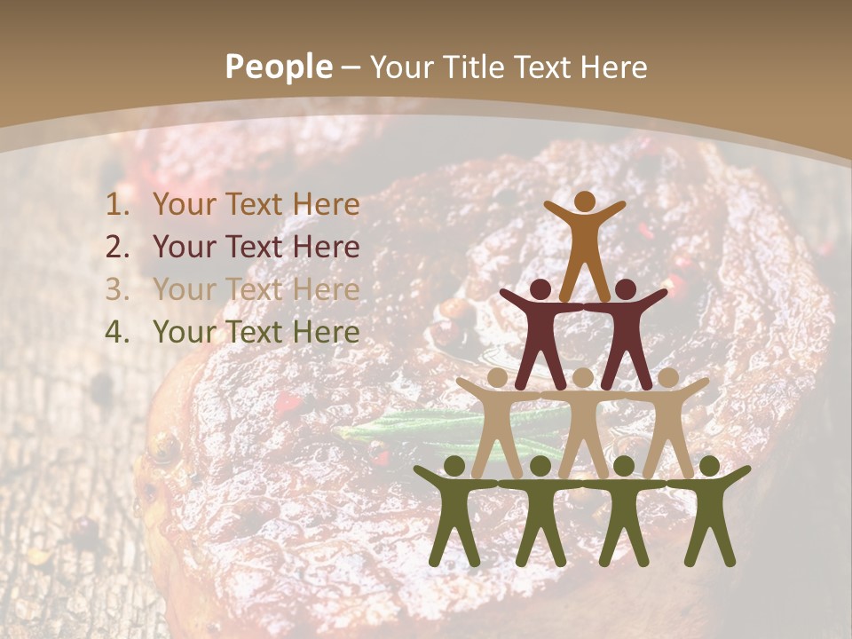 Two Steaks On A Cutting Board With Parsley PowerPoint Template
