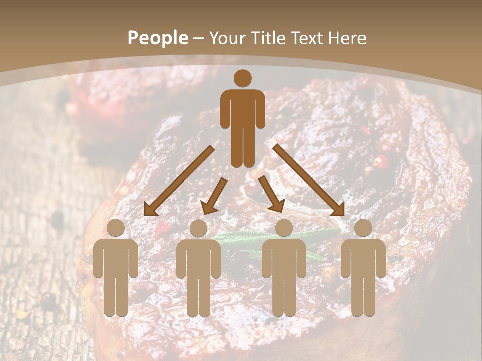 Two Steaks On A Cutting Board With Parsley PowerPoint Template