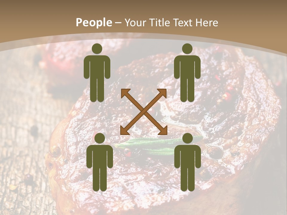 Two Steaks On A Cutting Board With Parsley PowerPoint Template