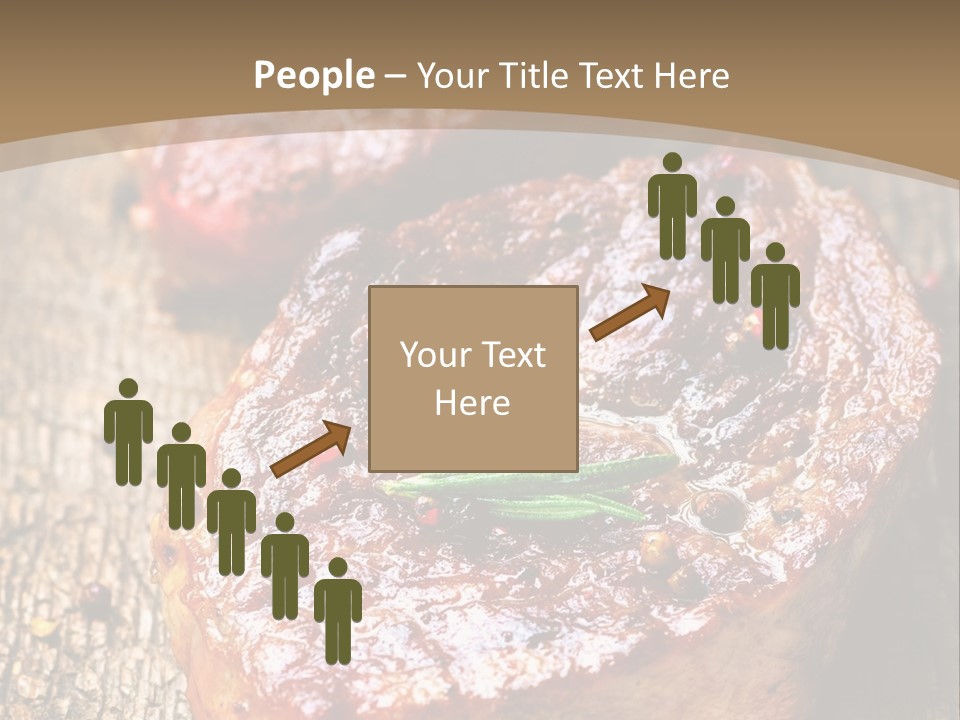 Two Steaks On A Cutting Board With Parsley PowerPoint Template