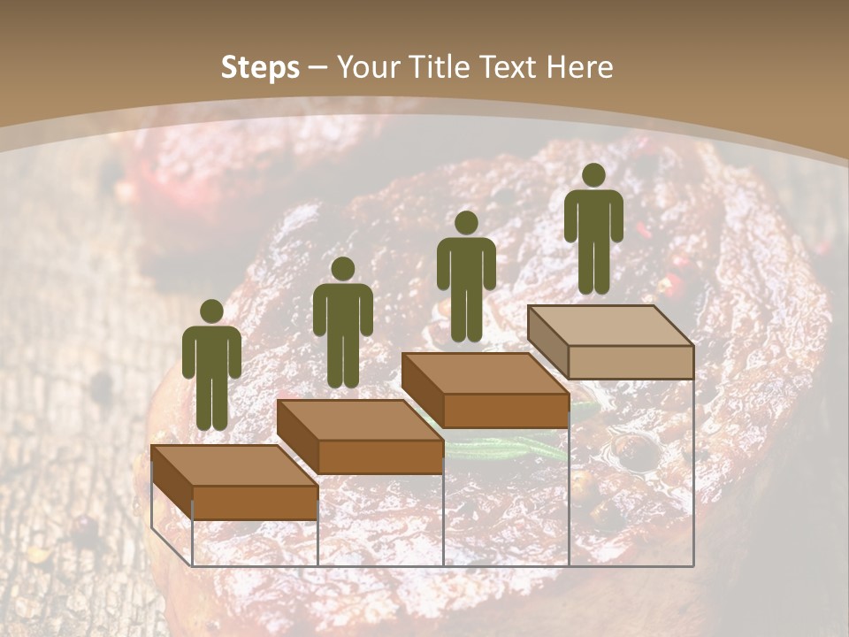 Two Steaks On A Cutting Board With Parsley PowerPoint Template