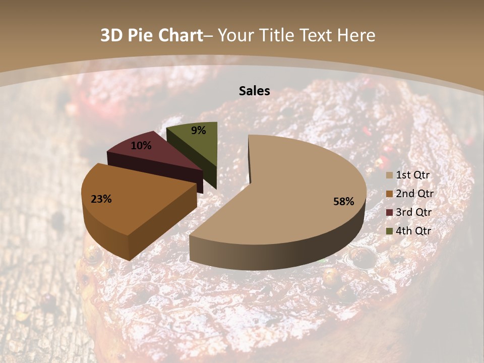 Two Steaks On A Cutting Board With Parsley PowerPoint Template