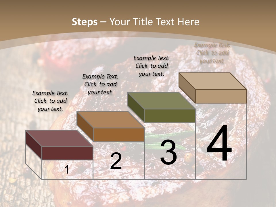 Two Steaks On A Cutting Board With Parsley PowerPoint Template