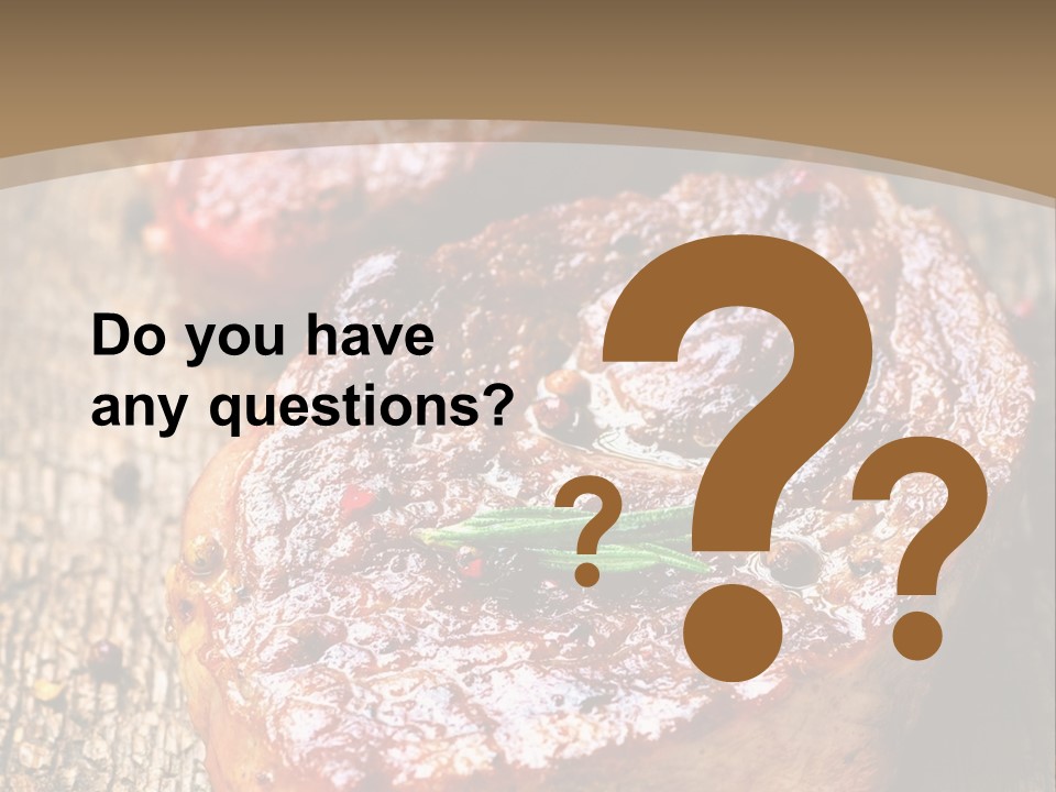 Two Steaks On A Cutting Board With Parsley PowerPoint Template