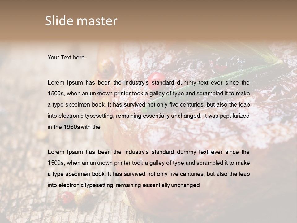A Piece Of Meat With A Sprig Of Rosemary On Top Of It PowerPoint Template