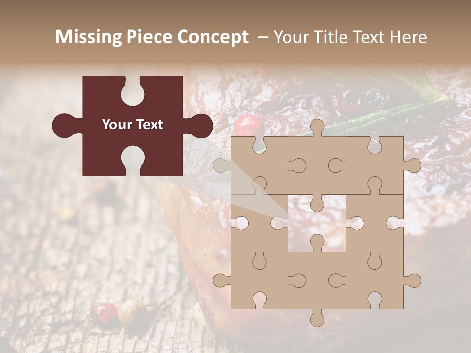 A Piece Of Meat With A Sprig Of Rosemary On Top Of It PowerPoint Template