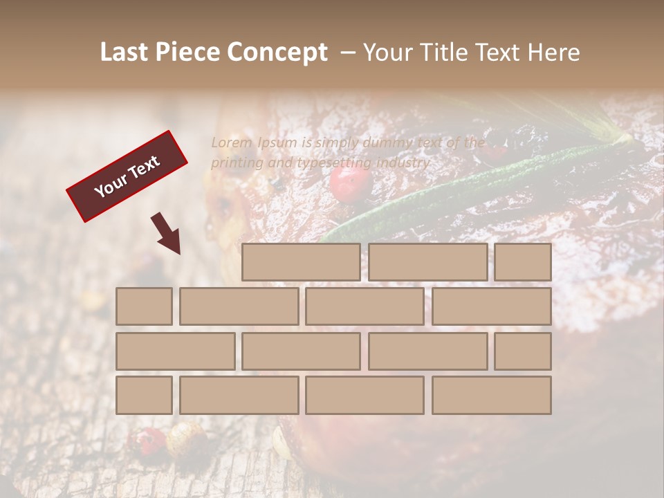 A Piece Of Meat With A Sprig Of Rosemary On Top Of It PowerPoint Template