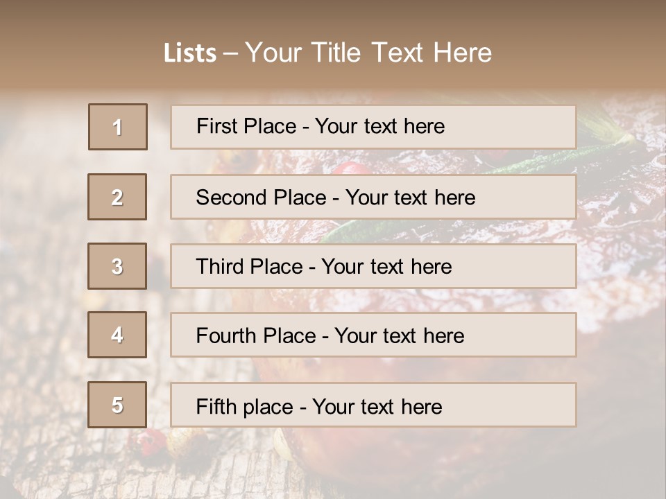 A Piece Of Meat With A Sprig Of Rosemary On Top Of It PowerPoint Template