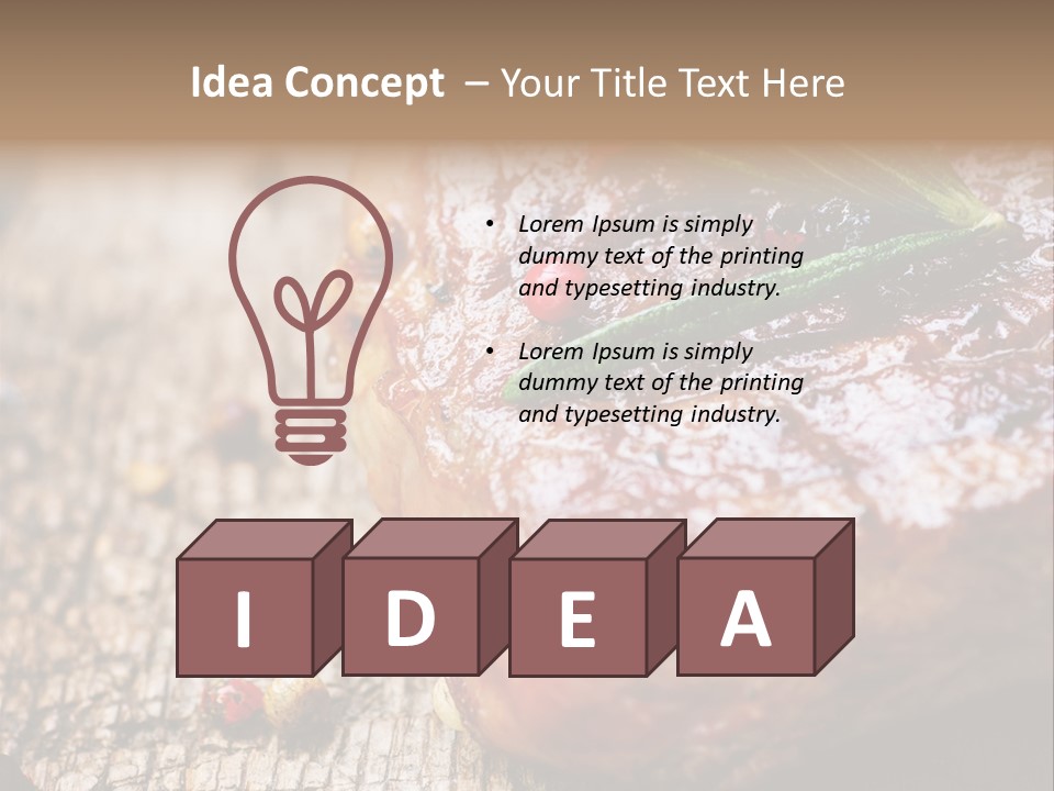 A Piece Of Meat With A Sprig Of Rosemary On Top Of It PowerPoint Template