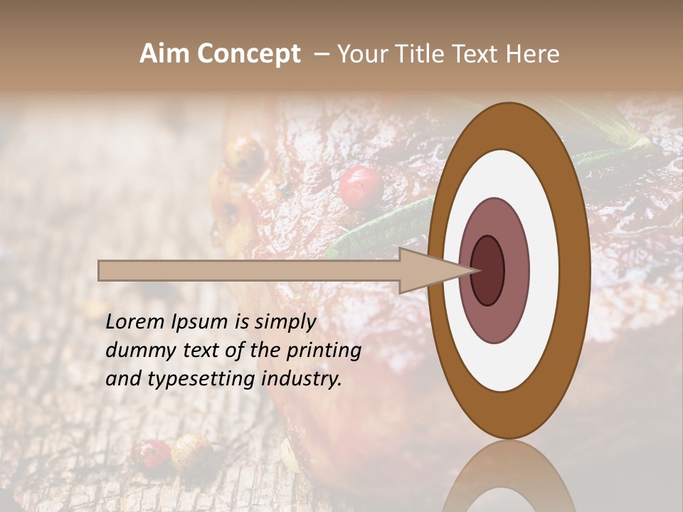 A Piece Of Meat With A Sprig Of Rosemary On Top Of It PowerPoint Template