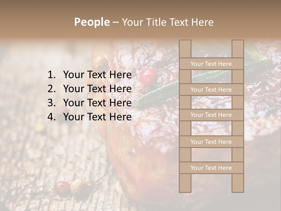 A Piece Of Meat With A Sprig Of Rosemary On Top Of It PowerPoint Template