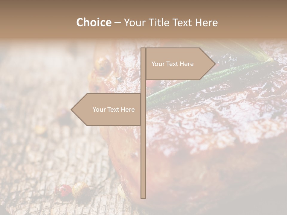 A Piece Of Meat With A Sprig Of Rosemary On Top Of It PowerPoint Template