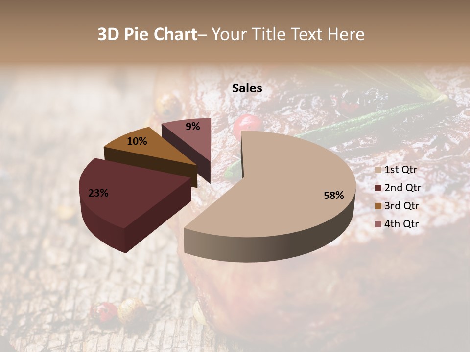 A Piece Of Meat With A Sprig Of Rosemary On Top Of It PowerPoint Template