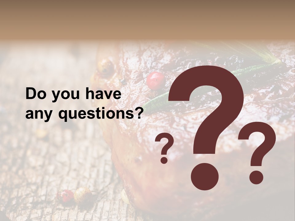 A Piece Of Meat With A Sprig Of Rosemary On Top Of It PowerPoint Template