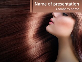 A Woman With Long Red Hair Is Shown With The Words Name Of Presentation Company Name PowerPoint Template