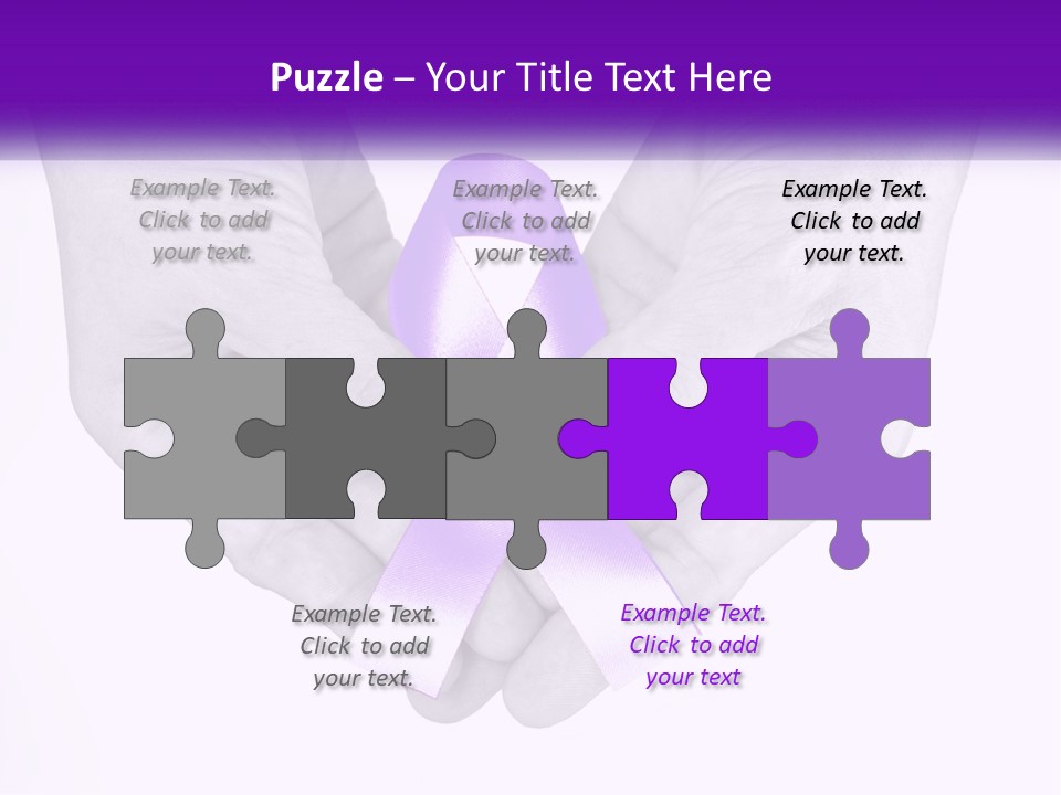 A Person Holding A Purple Ribbon In Their Hands PowerPoint Template