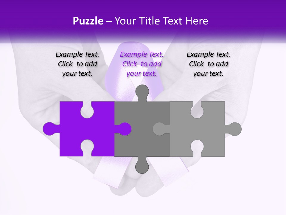 A Person Holding A Purple Ribbon In Their Hands PowerPoint Template