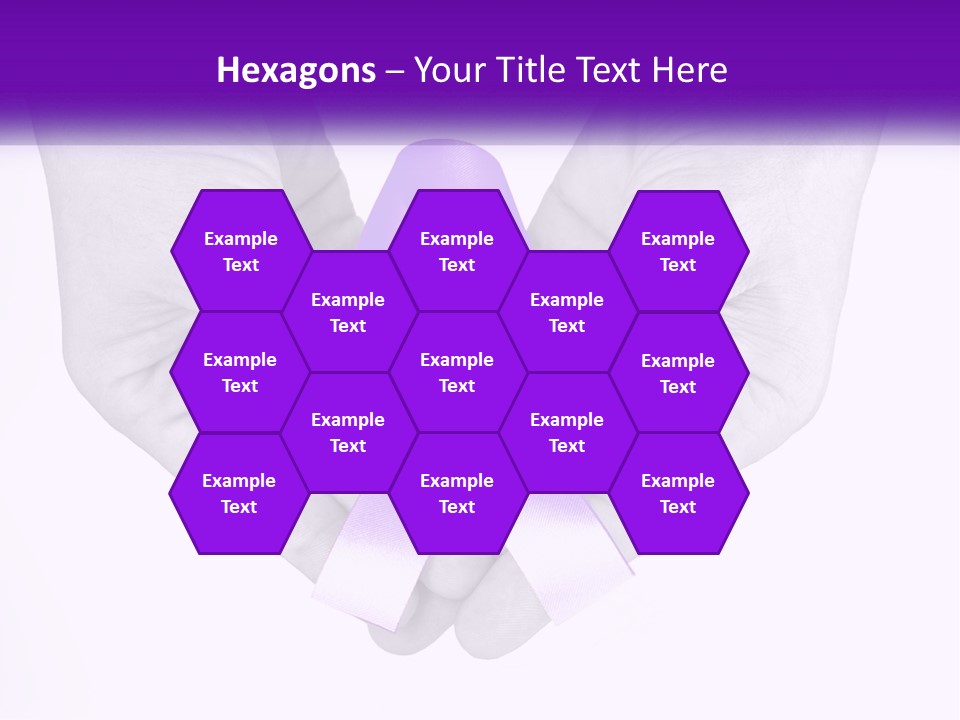 A Person Holding A Purple Ribbon In Their Hands PowerPoint Template