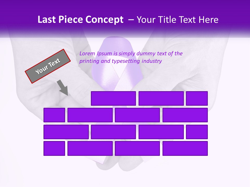 A Person Holding A Purple Ribbon In Their Hands PowerPoint Template