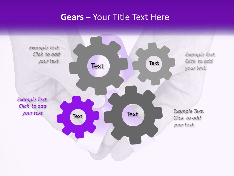 A Person Holding A Purple Ribbon In Their Hands PowerPoint Template