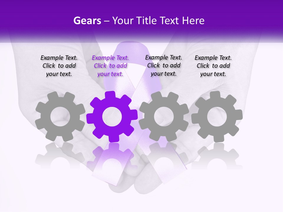 A Person Holding A Purple Ribbon In Their Hands PowerPoint Template