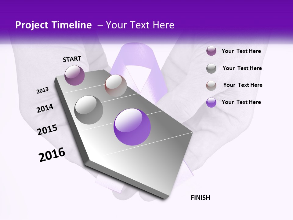 A Person Holding A Purple Ribbon In Their Hands PowerPoint Template