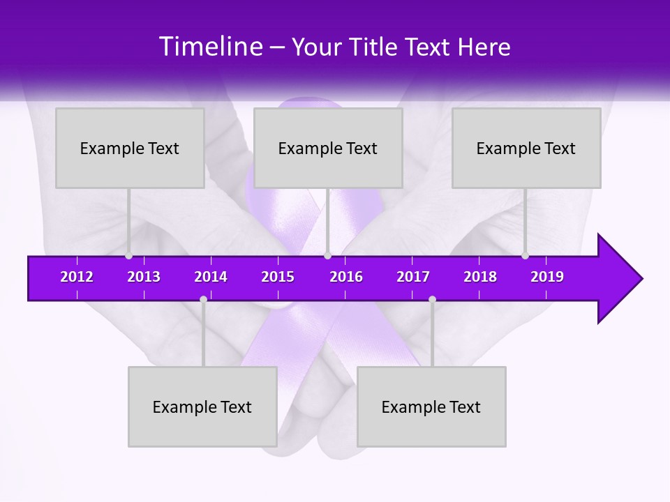 A Person Holding A Purple Ribbon In Their Hands PowerPoint Template