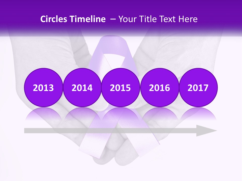 A Person Holding A Purple Ribbon In Their Hands PowerPoint Template