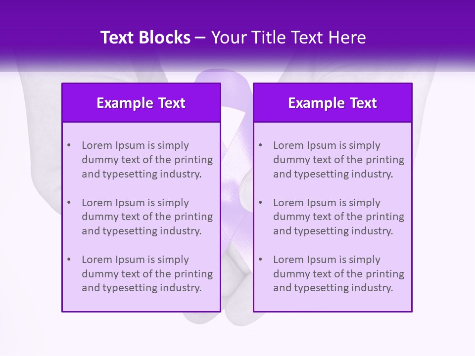 A Person Holding A Purple Ribbon In Their Hands PowerPoint Template
