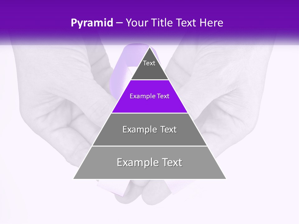 A Person Holding A Purple Ribbon In Their Hands PowerPoint Template