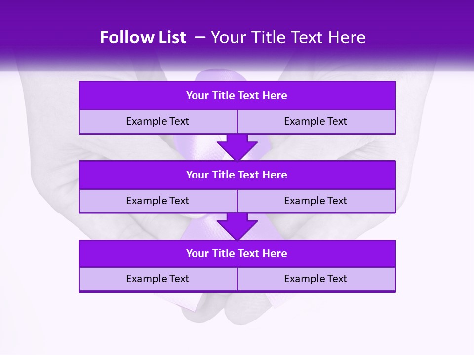 A Person Holding A Purple Ribbon In Their Hands PowerPoint Template