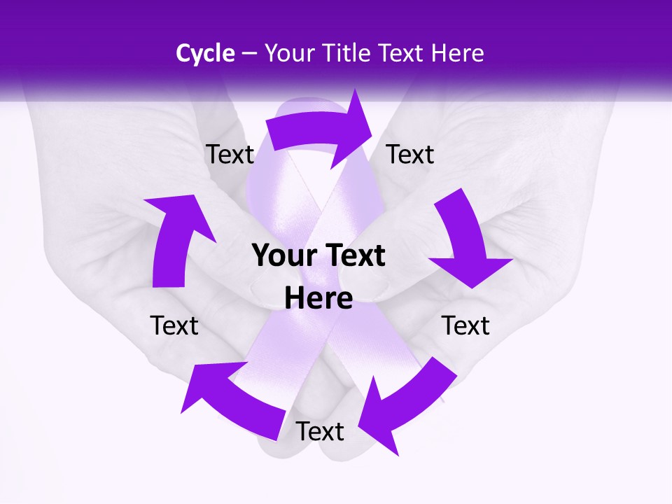 A Person Holding A Purple Ribbon In Their Hands PowerPoint Template