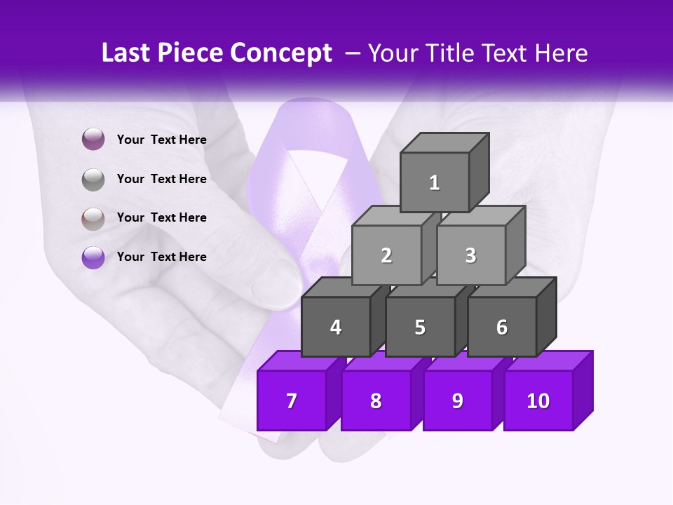 A Person Holding A Purple Ribbon In Their Hands PowerPoint Template