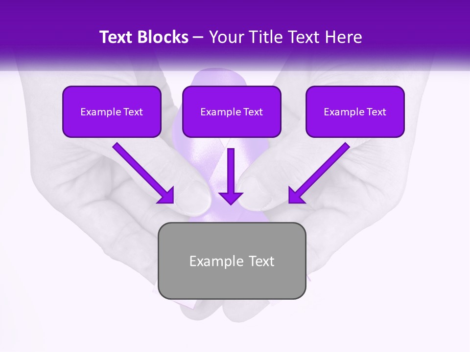 A Person Holding A Purple Ribbon In Their Hands PowerPoint Template
