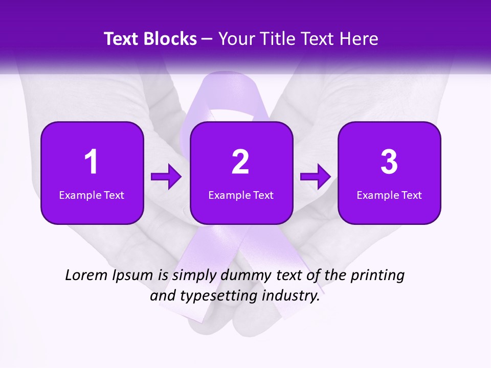 A Person Holding A Purple Ribbon In Their Hands PowerPoint Template