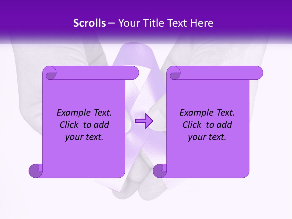 A Person Holding A Purple Ribbon In Their Hands PowerPoint Template