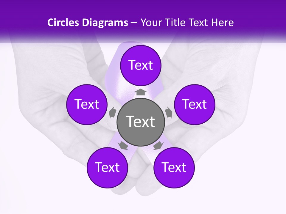 A Person Holding A Purple Ribbon In Their Hands PowerPoint Template