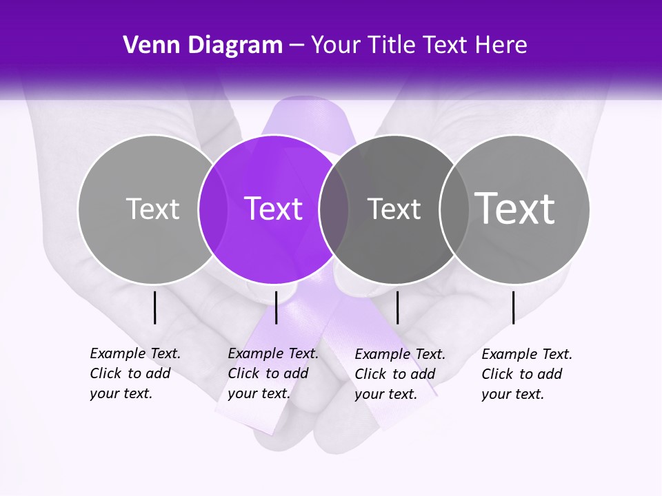 A Person Holding A Purple Ribbon In Their Hands PowerPoint Template