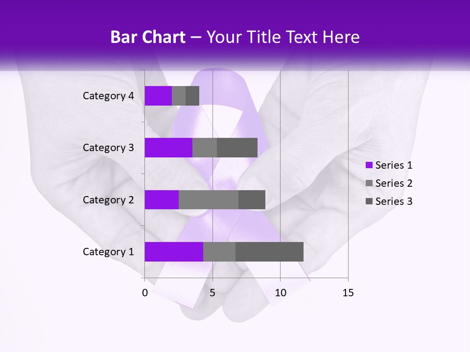 A Person Holding A Purple Ribbon In Their Hands PowerPoint Template