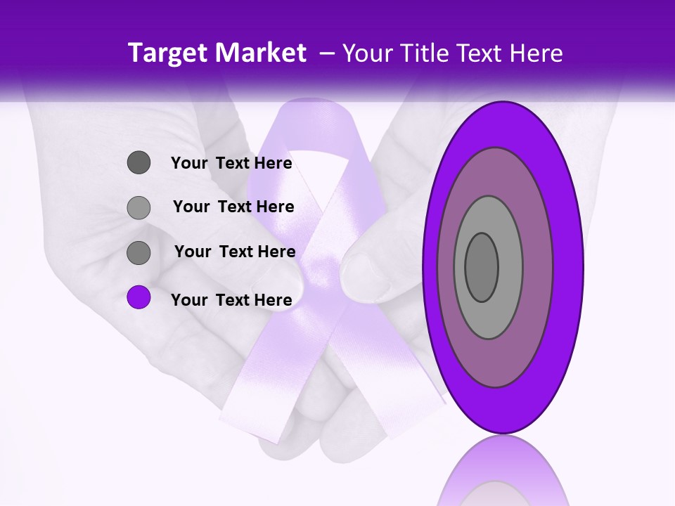 A Person Holding A Purple Ribbon In Their Hands PowerPoint Template