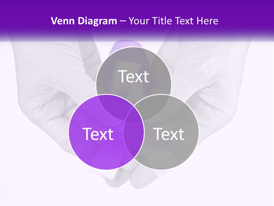 A Person Holding A Purple Ribbon In Their Hands PowerPoint Template