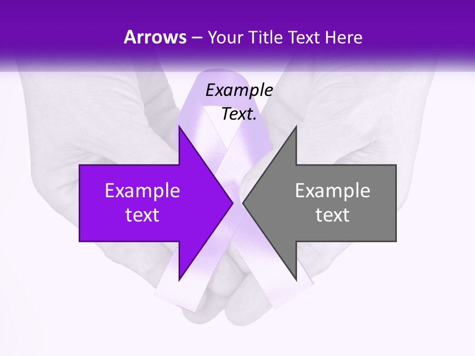 A Person Holding A Purple Ribbon In Their Hands PowerPoint Template